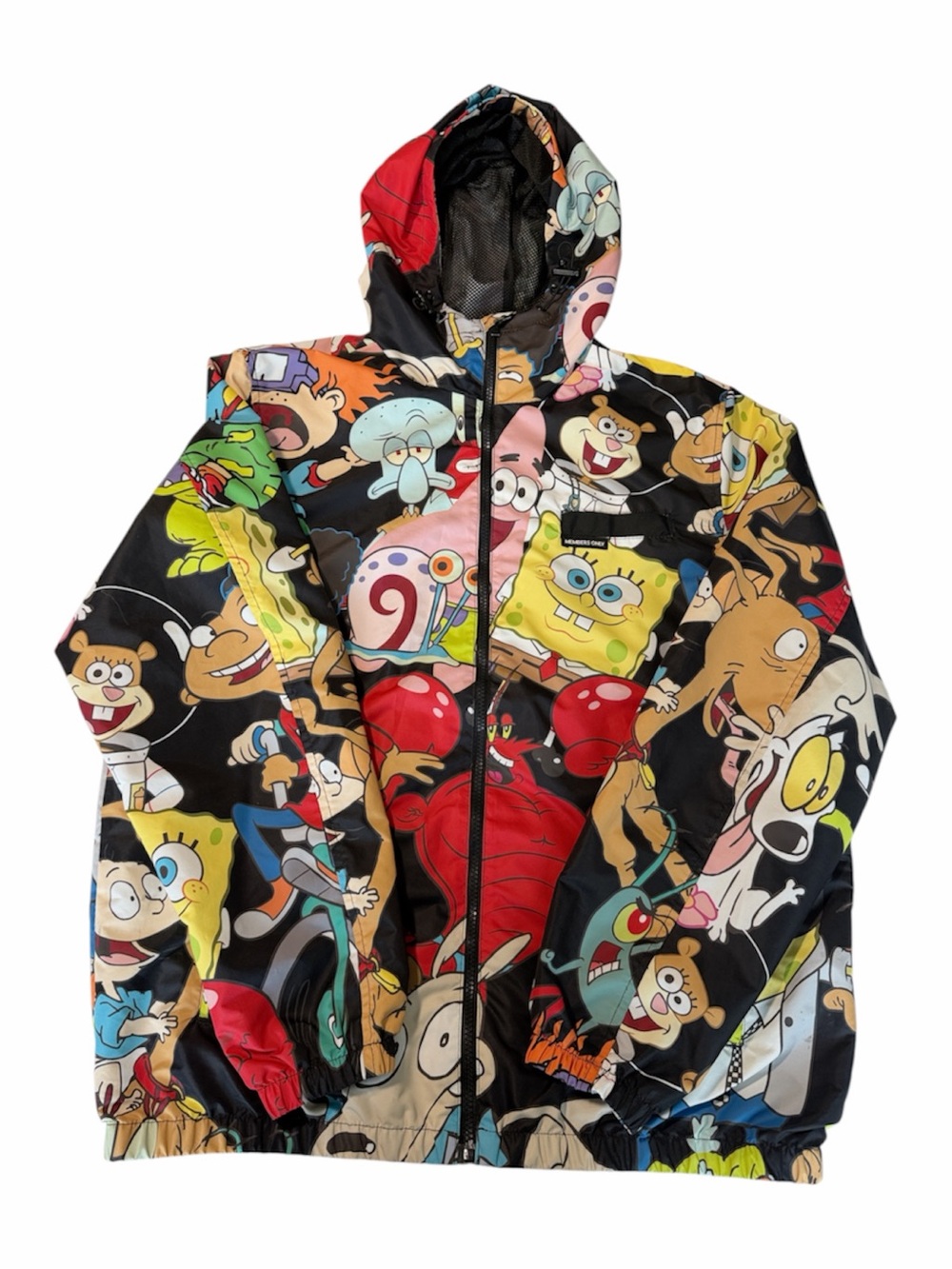 Members Only 90s Nickelodeon Multicolor Cartoon Character Wind Breaker Jacket